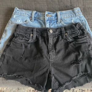 TWO pair Aerie Daydream denim shorts. Size XS